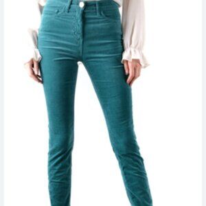 Elisabetta Franchi Green Velour Jeans